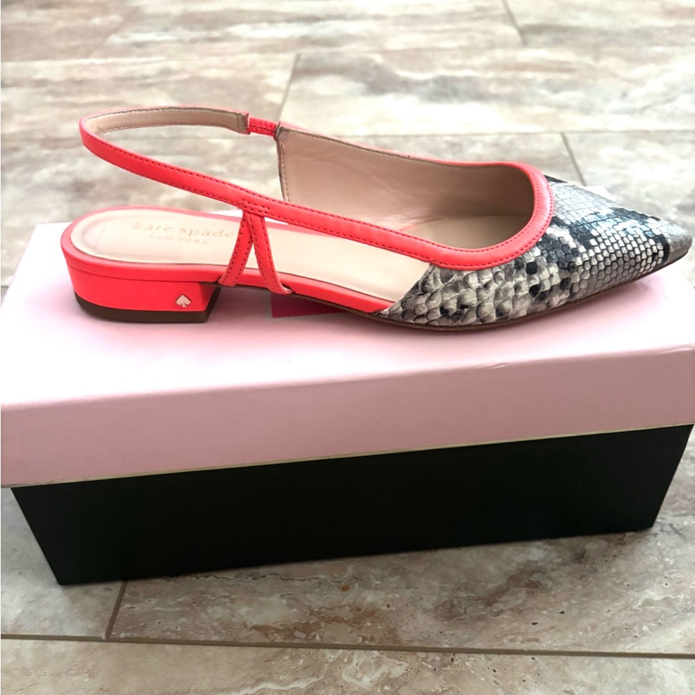 New In Box Authentic Kate Spade Sunday Slingback Flats Sz 7